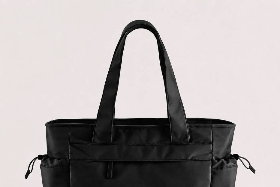 Black Embroidered Tote