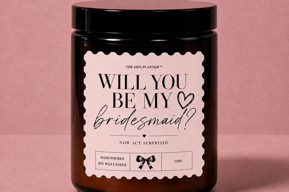 Bridesmaid Proposal Candle