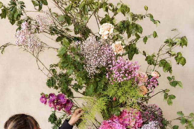 Working on a Floral arch and m