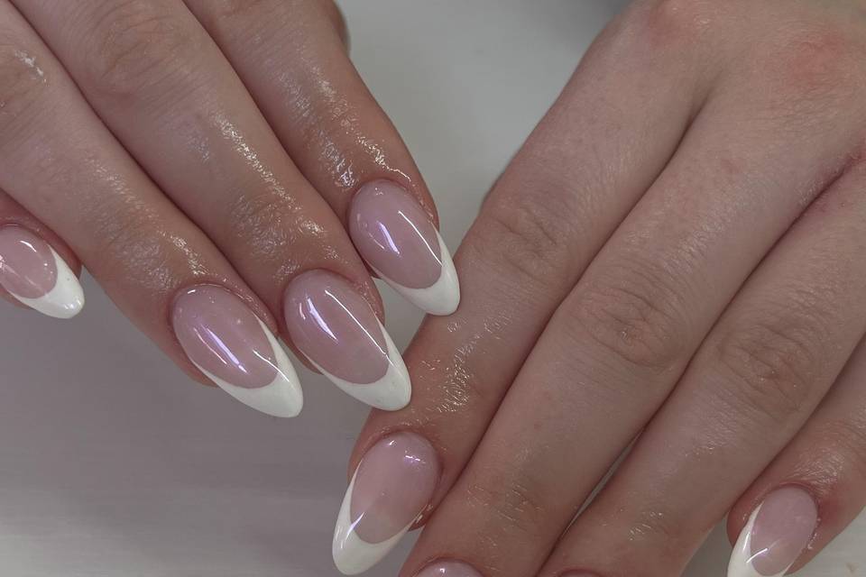 Pink glazed French tip