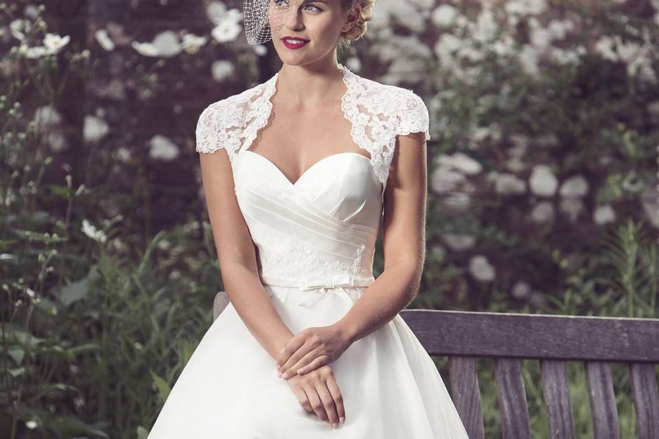 Aubrey 1950s Tea Length Wedding Dress