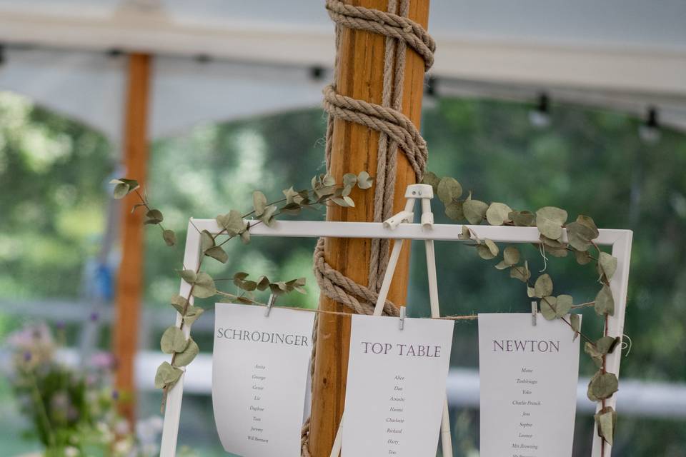 Re-purposed seating chart