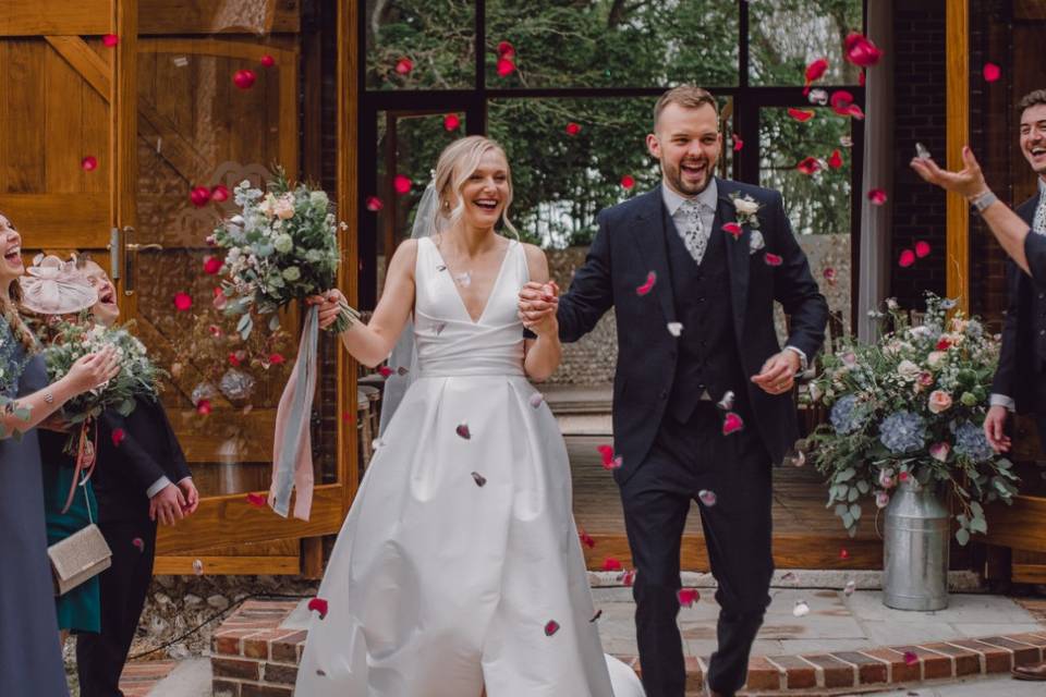 Milk churns and fresh confetti