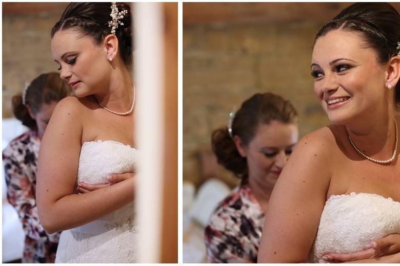 The bride getting ready