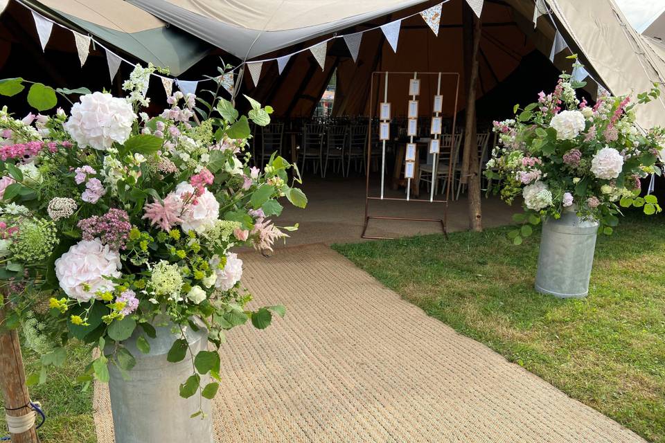 Milk churn floral decor