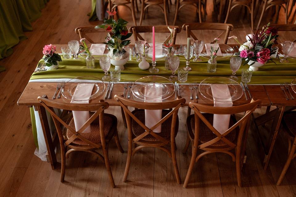 Rustic feasting tables