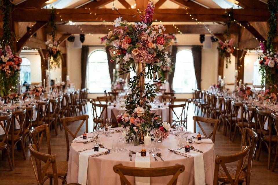Oak beams wedding