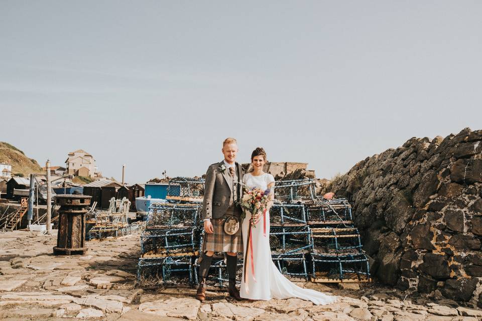 Newlyweds on couples shot