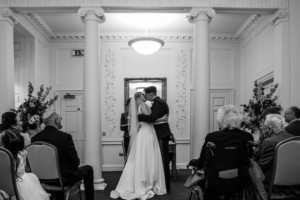 First kiss as married couple