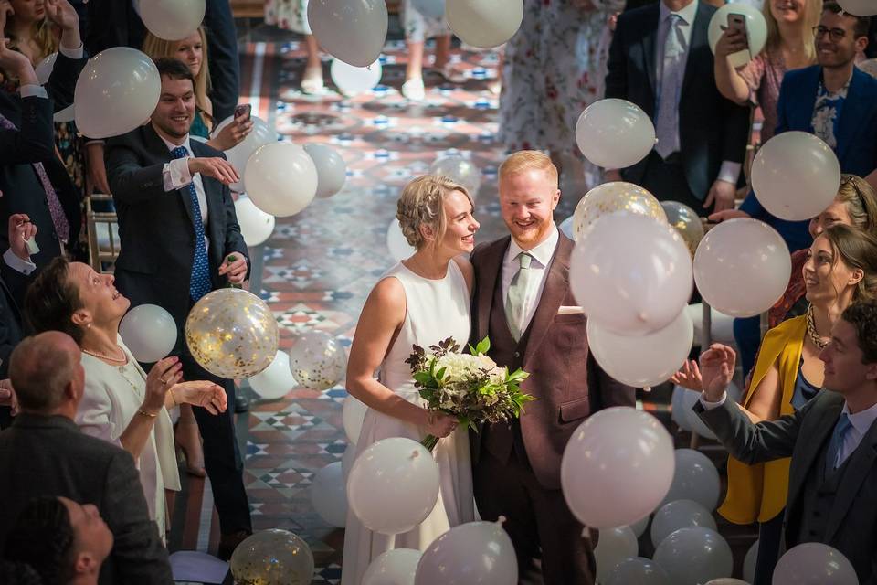 Couple with balloons