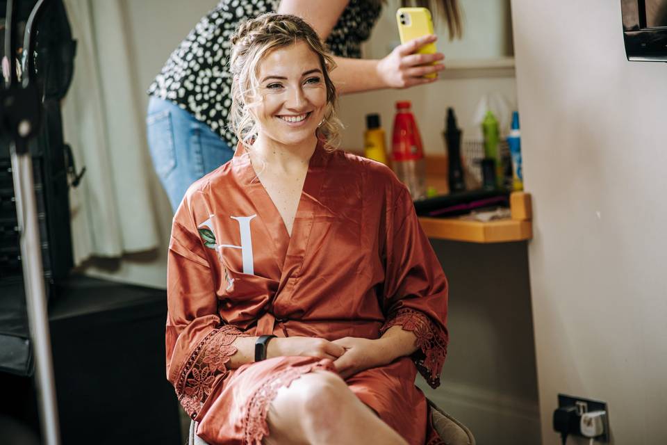 Wedding party hair