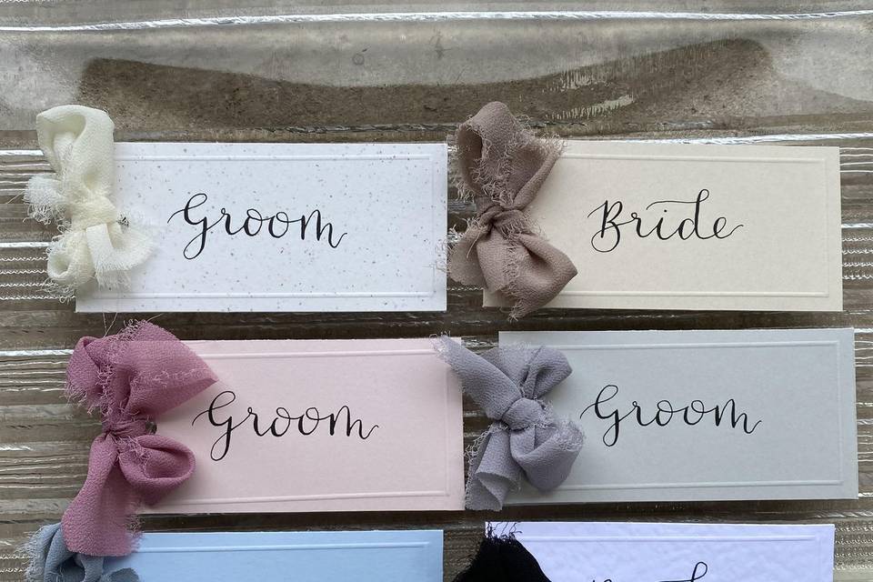 Ribbon place cards
