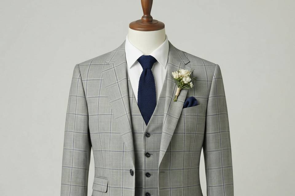 Light Grey Check Suit