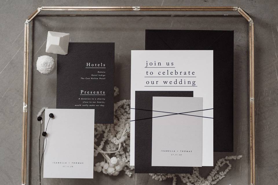 Monochrome Wedding Invitations