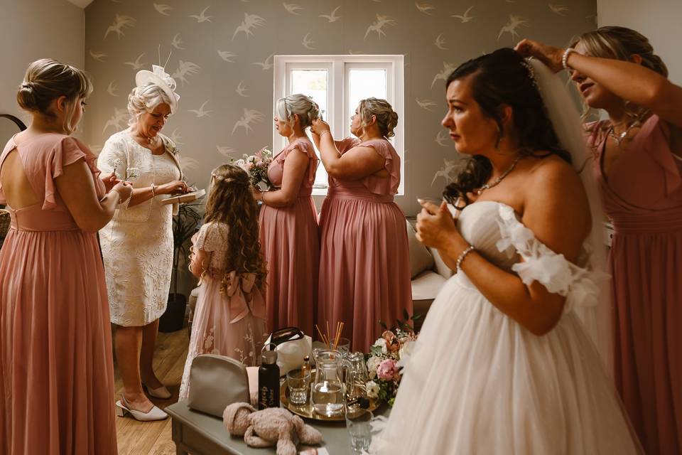 Bride getting ready
