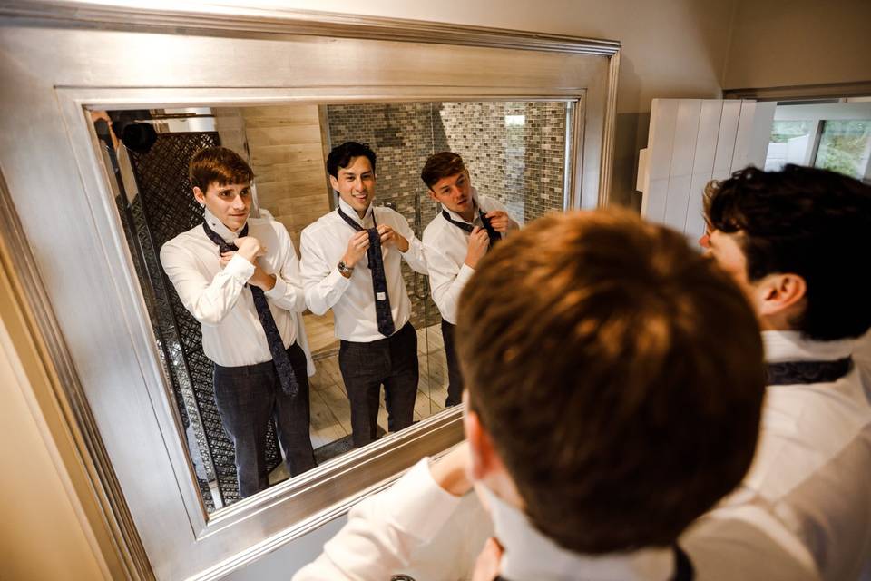 Boys getting ready