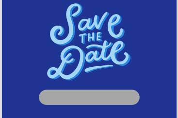 Save the Date - blue and grey