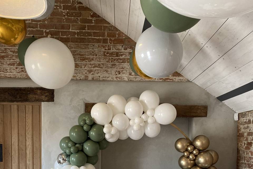 Ceiling balloons and hoop