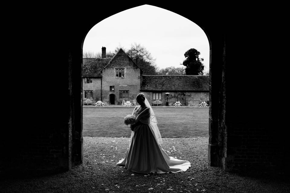 Silhouette wedding portrait