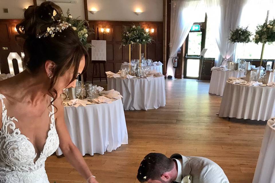Kissing the groom
