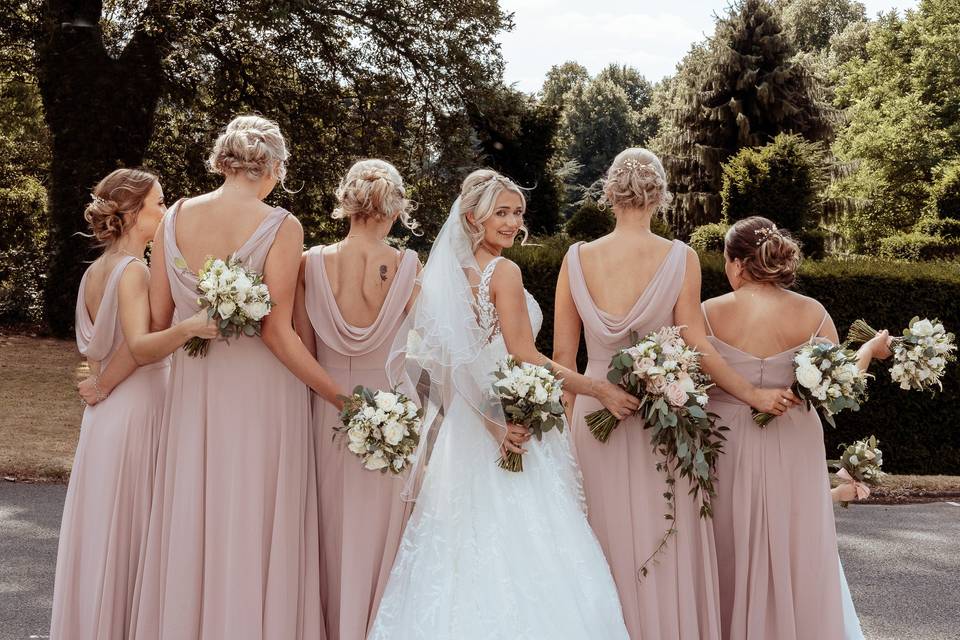 Bride and bridesmaids