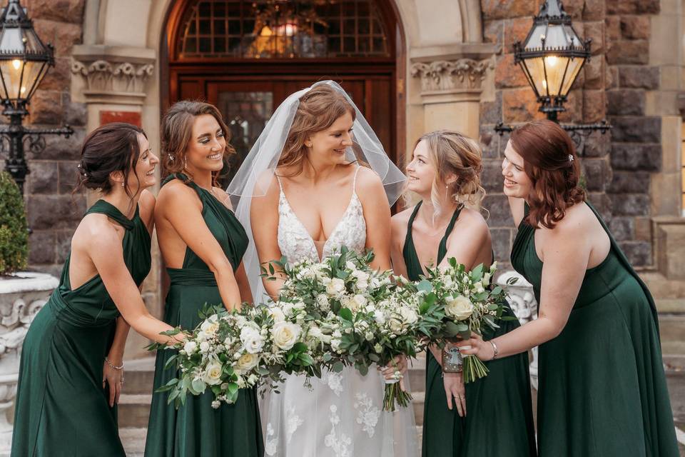 Bride and bridesmaids