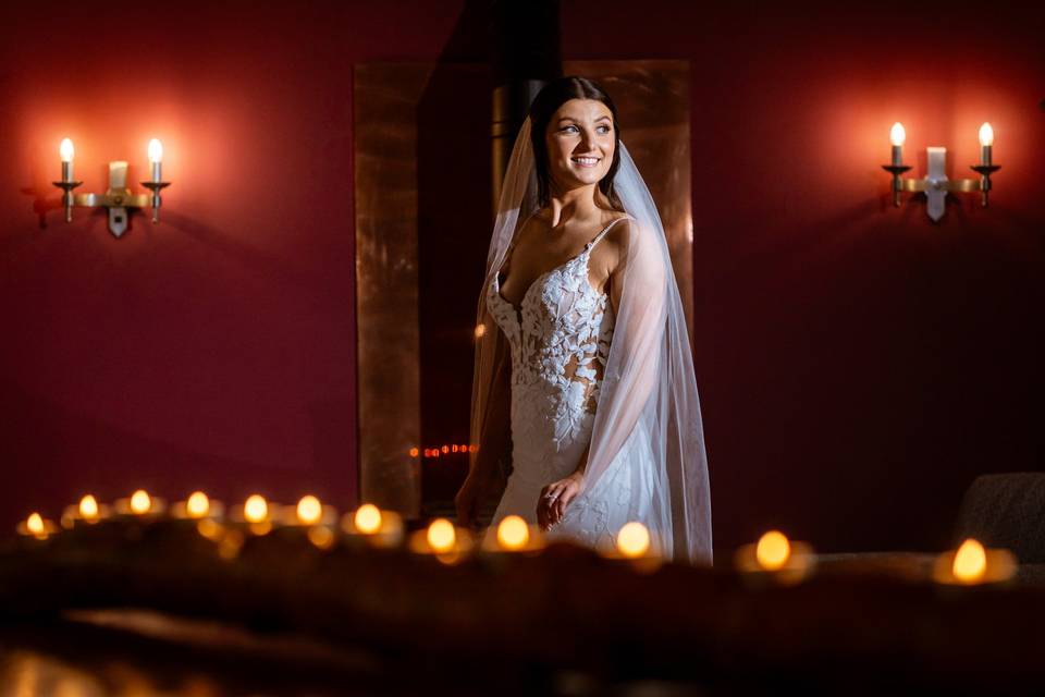 Bride with candles