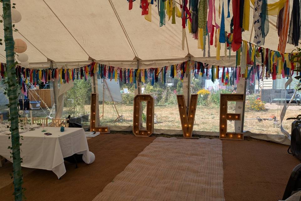 Wooden rustic light up LOVE