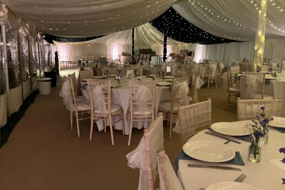 Starlit cloth over dance floor