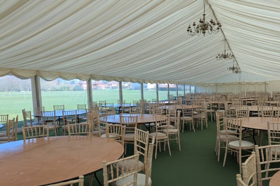 Set up before table dressing