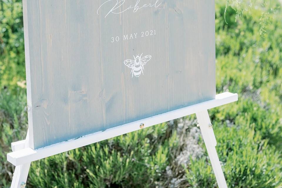 Flowery Wedding Sign