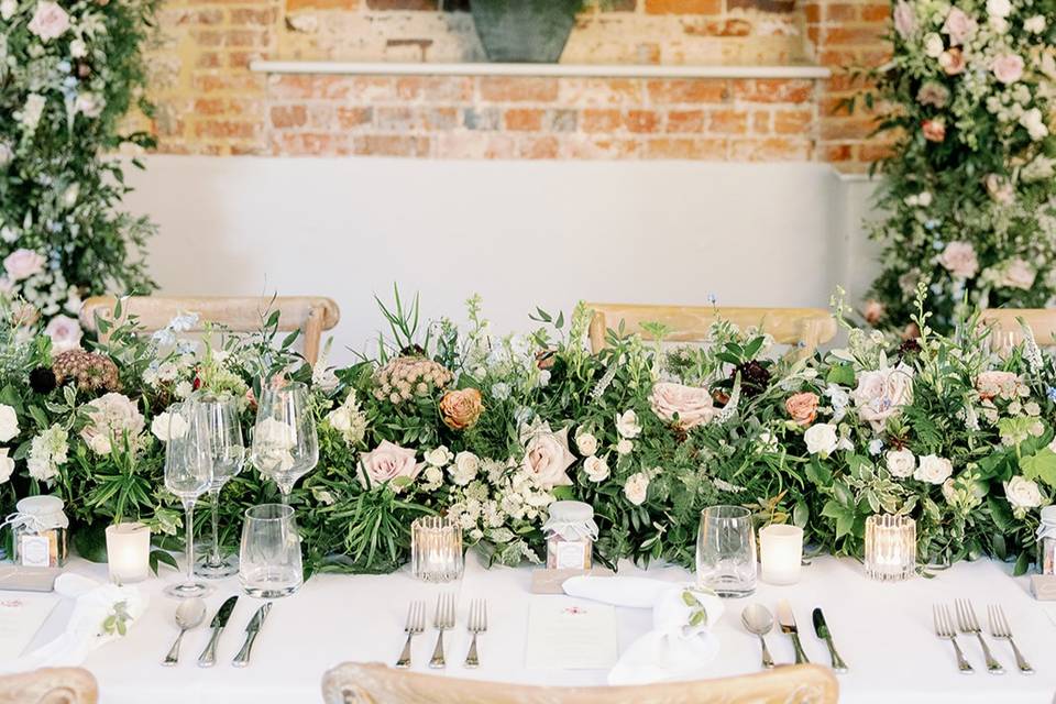 Floral table runner and Decor