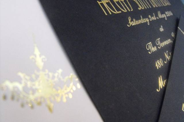 Foil printed invitations