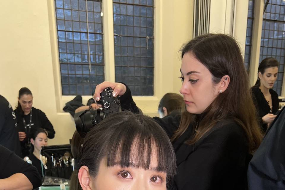 Natural makeup for runway