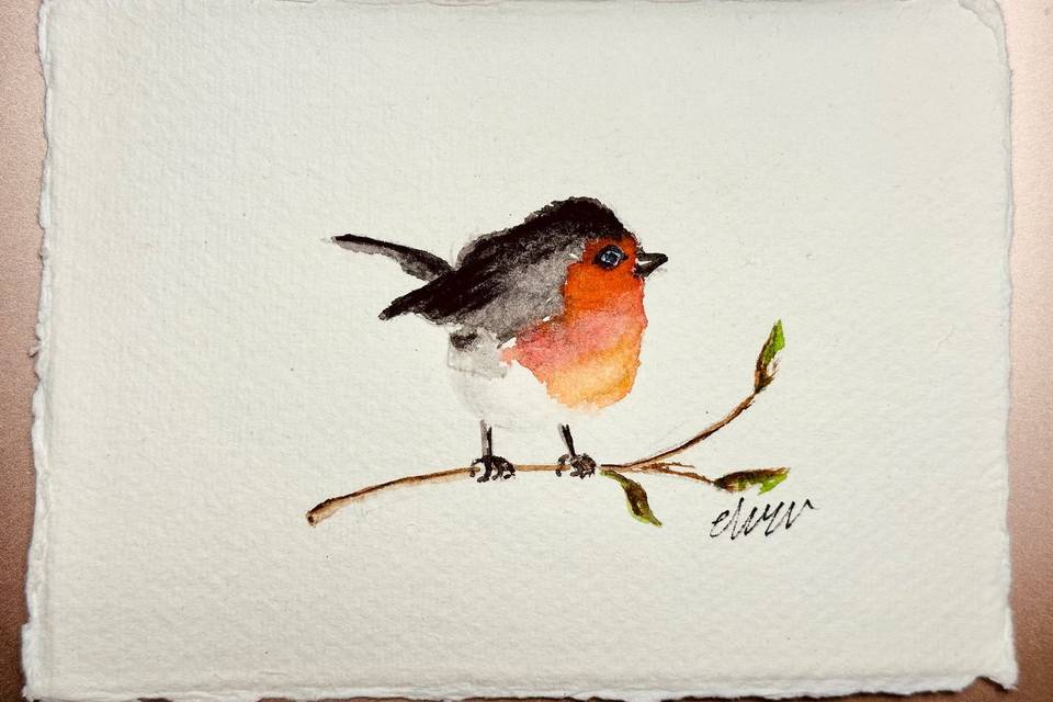 Watercolour Robin