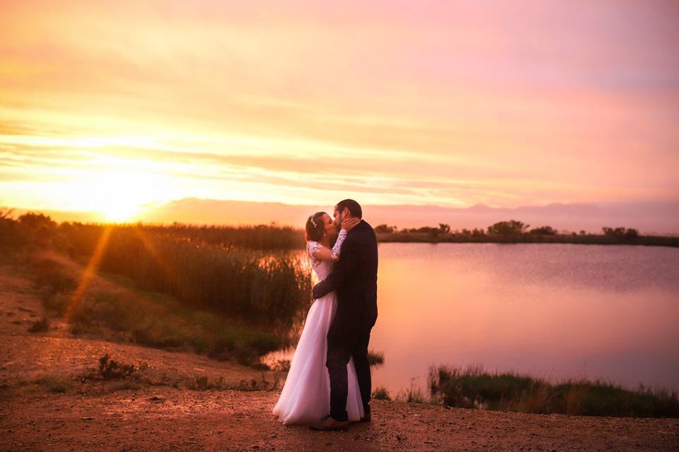 Posing at sunset