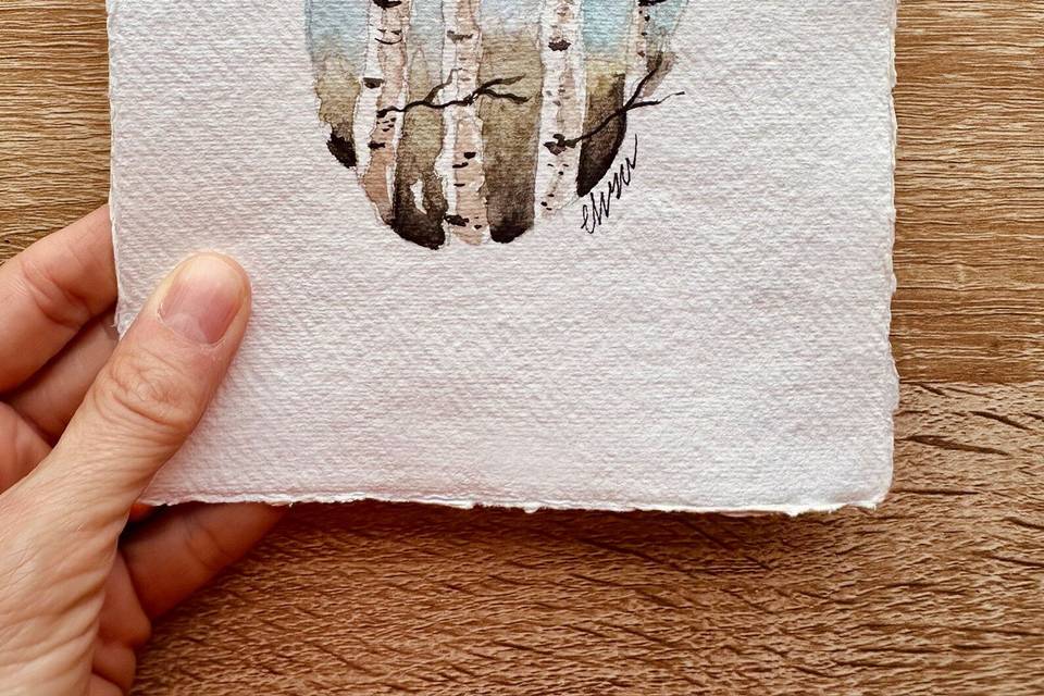 Hand-painted watercolour Tree