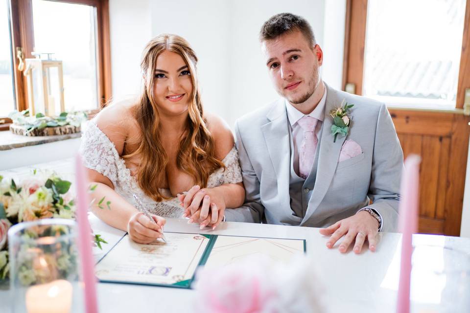 Signing the register