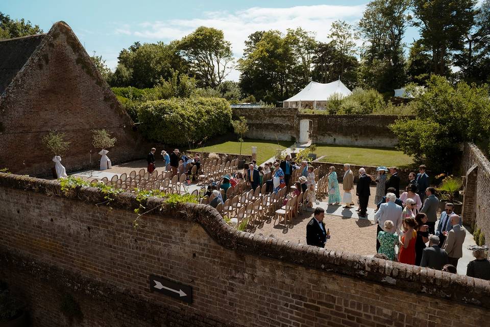 The walled ceremony area