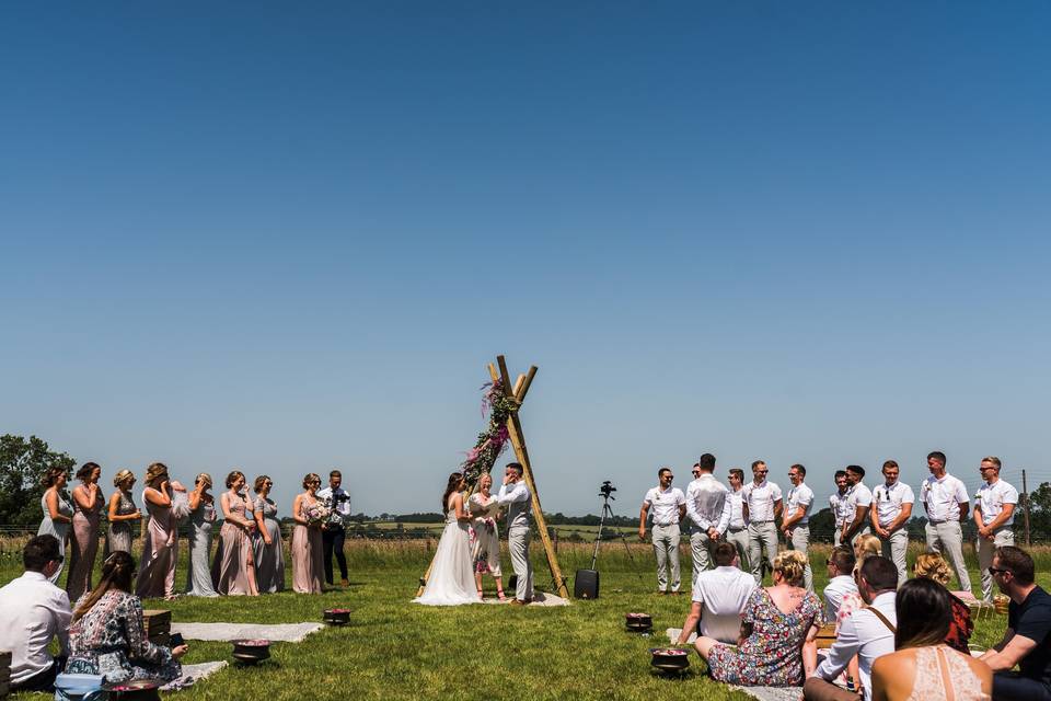 Field wedding ceremony