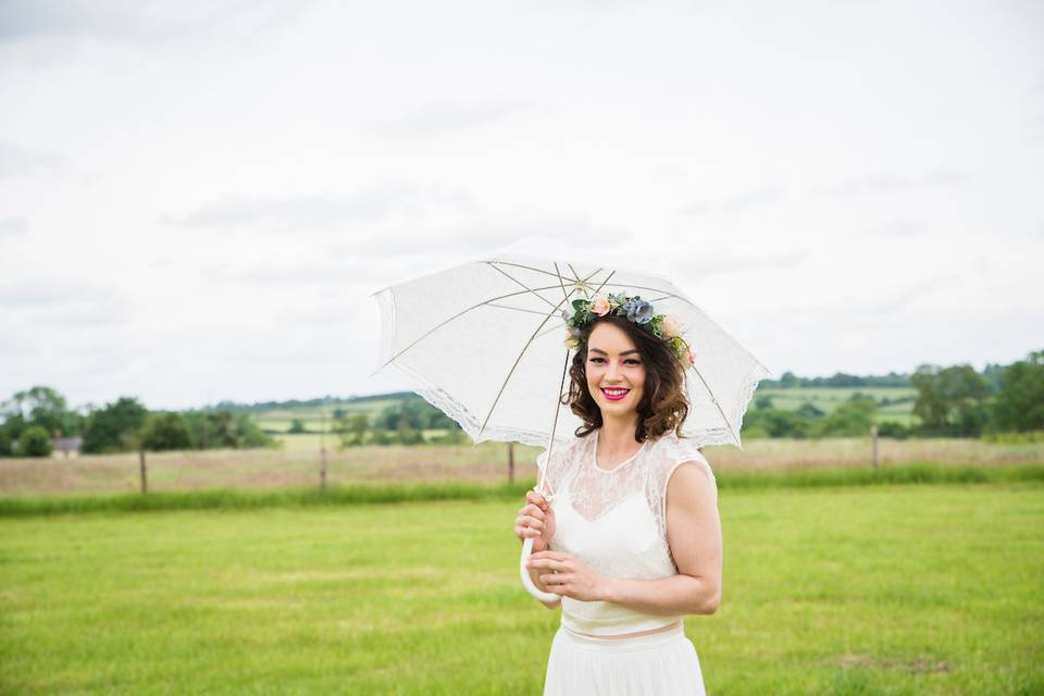 Bride on the wedding field