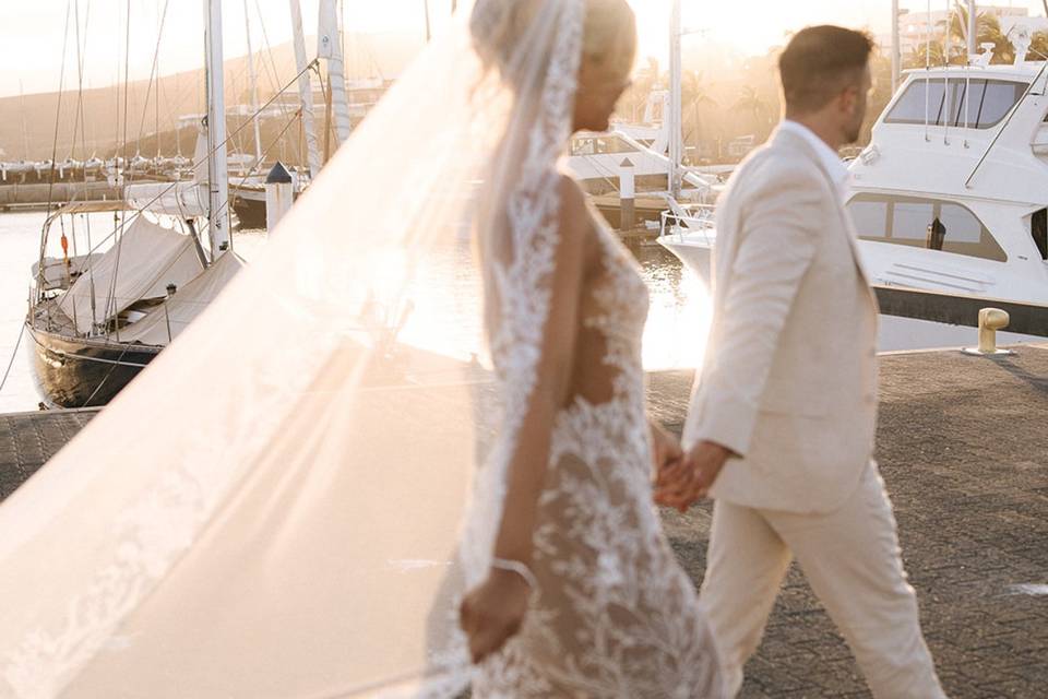 Bespoke gown and veil