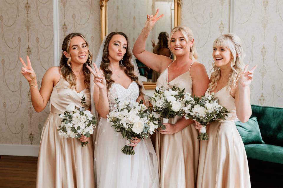 Bride and bridesmaids