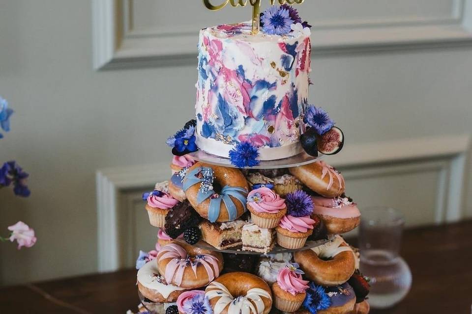 Donut wedding cake