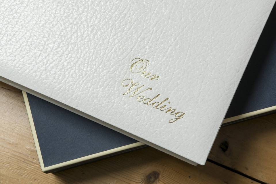 Cream slip-in wedding albums