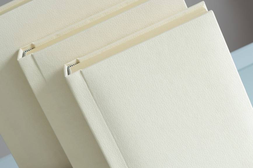 Cream slip-in wedding albums