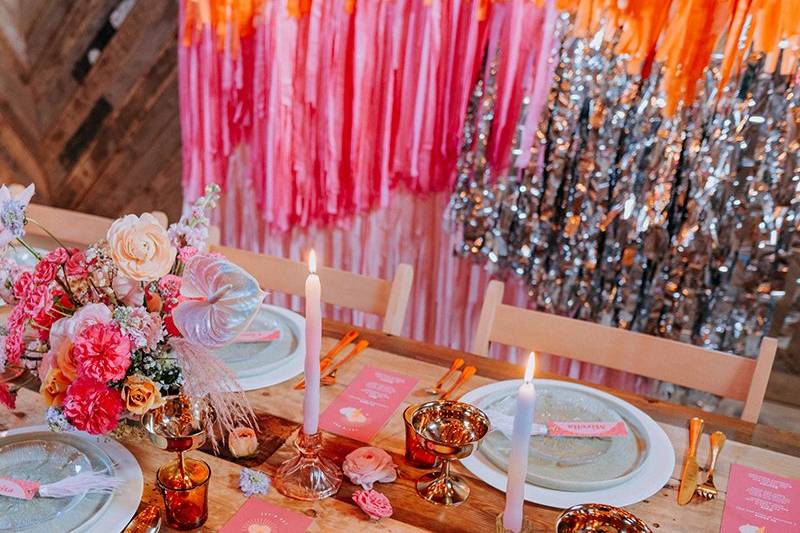 Table with streamers