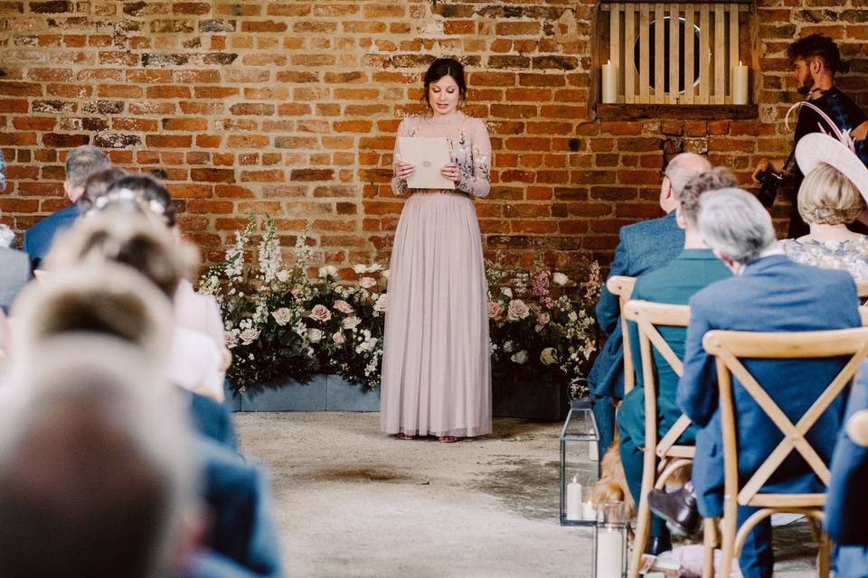 Bridesmaid Ceremony Barn