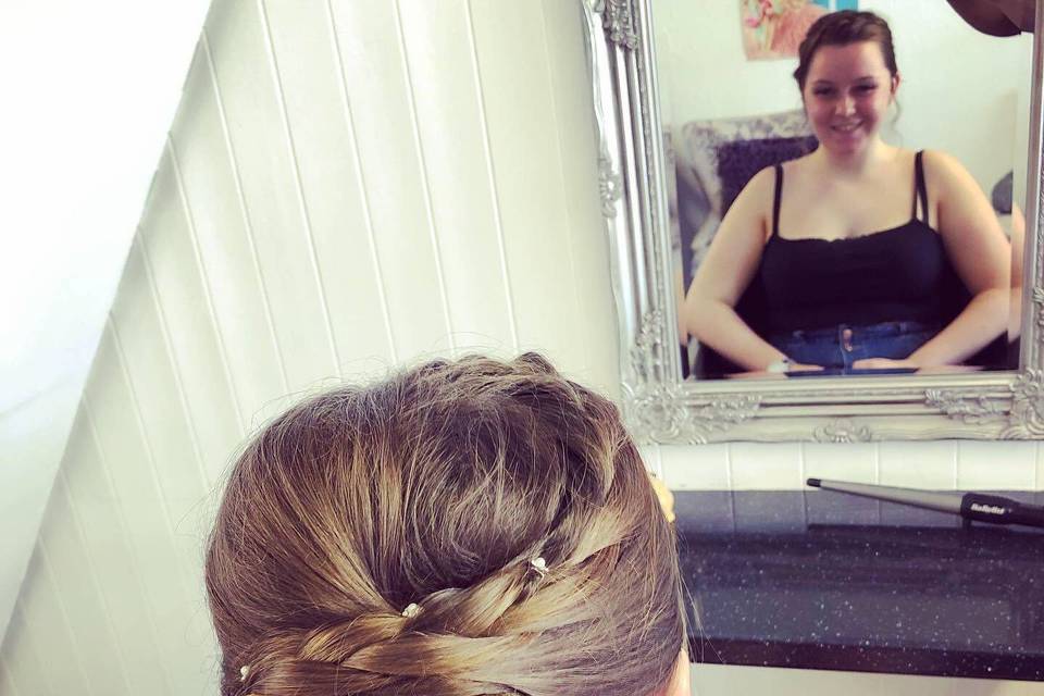 Hair up bridesmaid