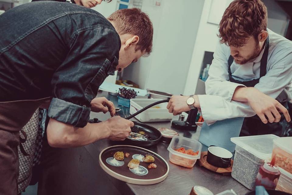 In the kitchen